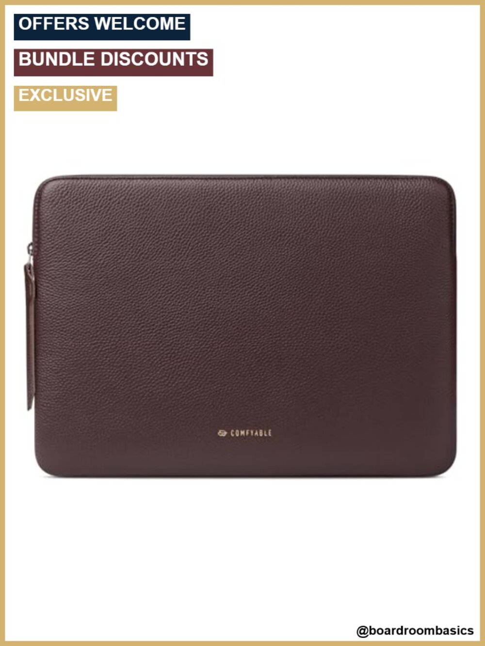 Genuine Leather Laptop Sleeve Padded Water-Resistant 13" 14" MacBook Case
